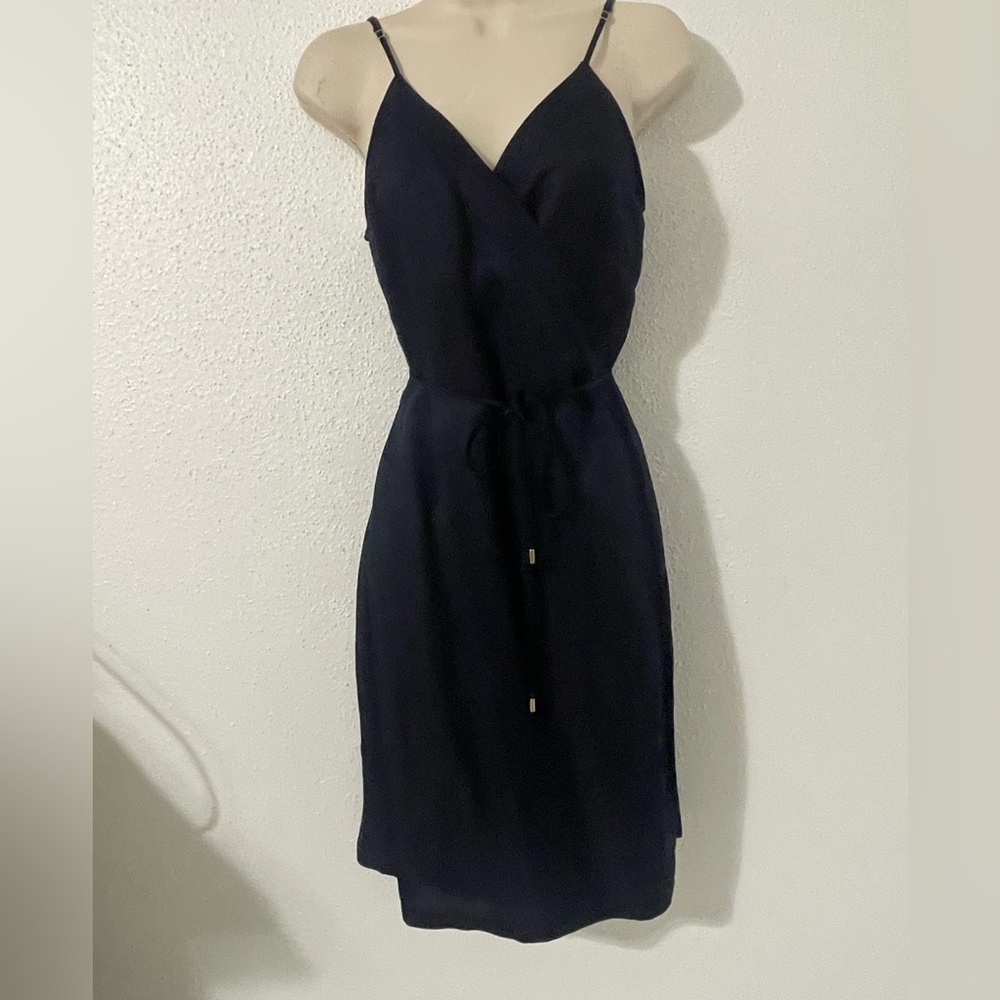 Cuyana Navy Blue Slip Wrap Dress - Picture 4 of 15